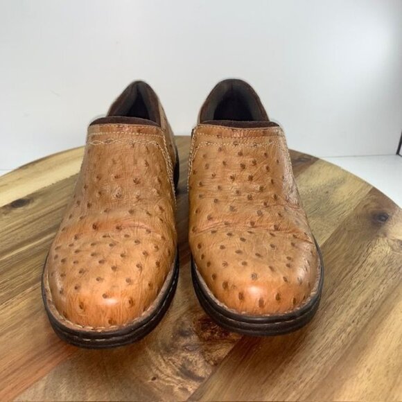 ARIAT Real Ostrich Performance Slip Ons Roper Shoes Cognac Womens US Size 9B - Picture 8 of 16